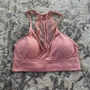 Alyce Intimates seamless bralette with lace rose pink